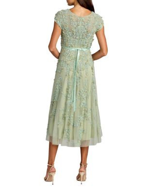  Petite Floral Embellished Cap Sleeve Midi Dress