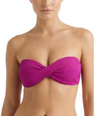 Loryn Twist Bandeau Textured Bikini Top