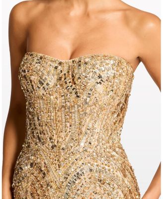  Euphoria Sequin-Embellished Strapless Dress