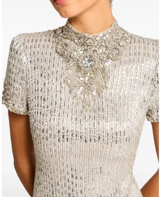 Kitty Crystal-Embellished Turtleneck Mini Dress