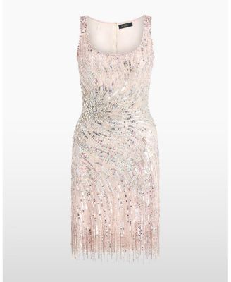  Swirly Sequin-Embelished Mini Dress