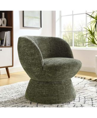 Vesta Chenille Fabric Upholstered Swivel Chair