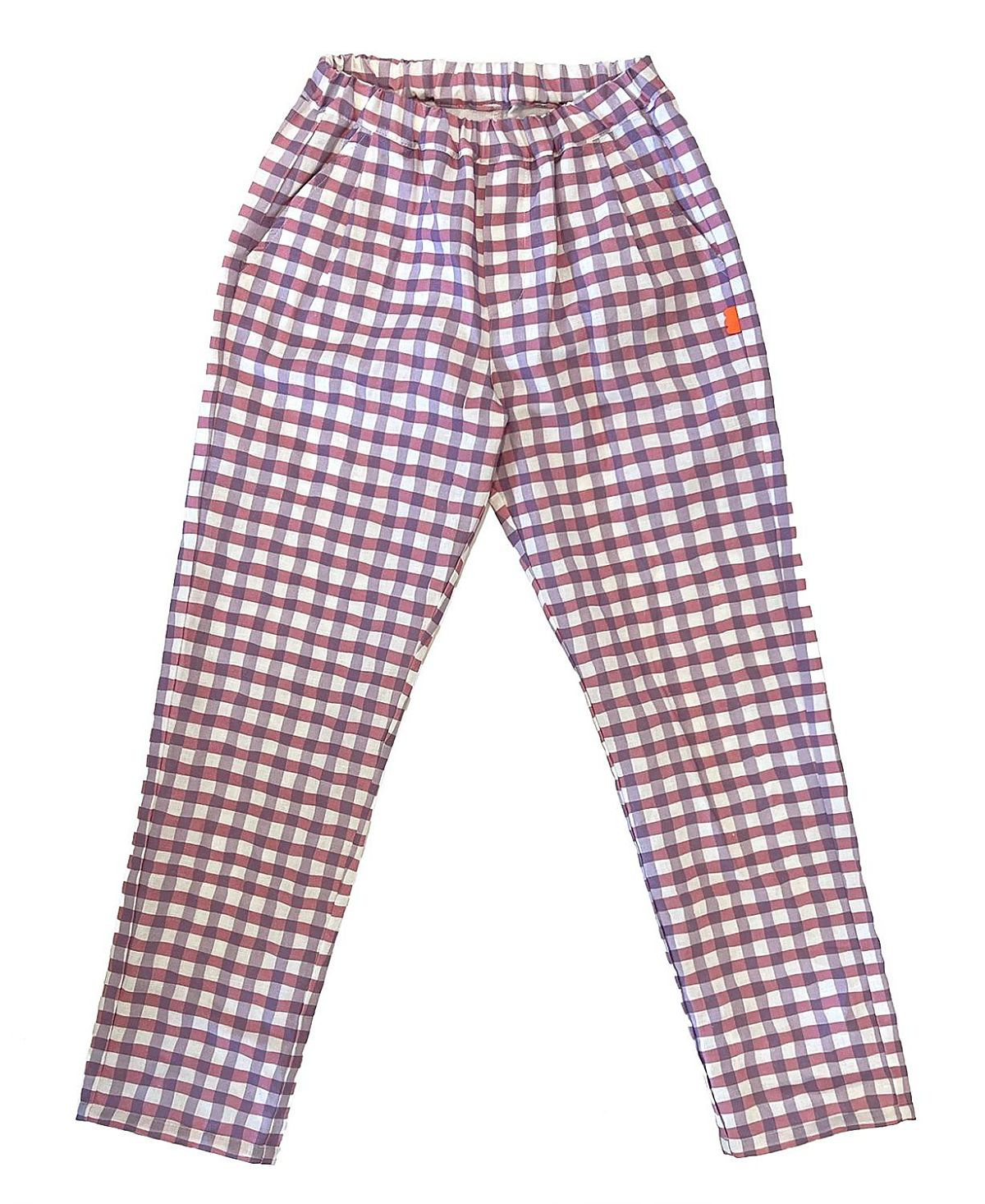 Mon Coeur Unisex Linen Purple Gingham Pant