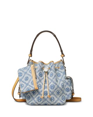 T Monogram Denim Bucket Bag