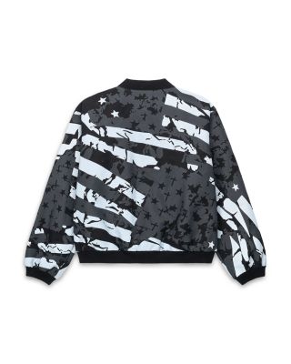 Stripe Flag Printed Bomber Jacket