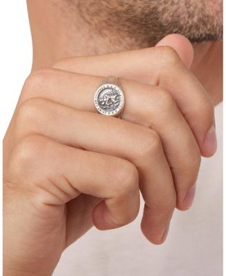 Oxidized Sterling Silver Guardian Signet Ring