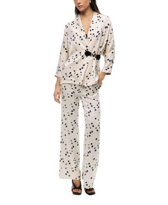  Printed Wide-Leg Pants