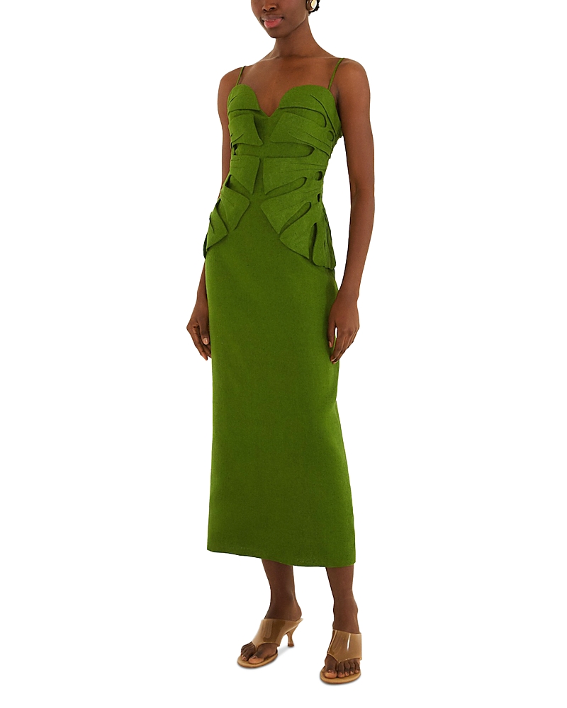 Farm Rio Monstera Leaf Linen Sleeveless Dress