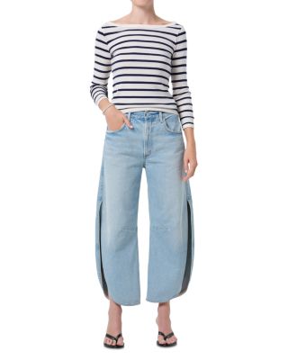 Tulip High Rise Curved Hem Jeans in Somersault