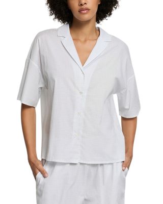 Sleep & Lounge Woven Button Front Shirt