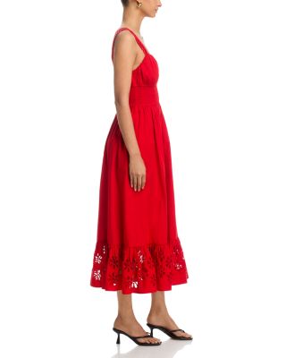 Moira Eyelet Trim Midi Dress