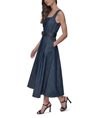 Sleeveless Denim Midi Dress