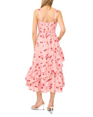 Ruffle Hem Corset Midi Dress