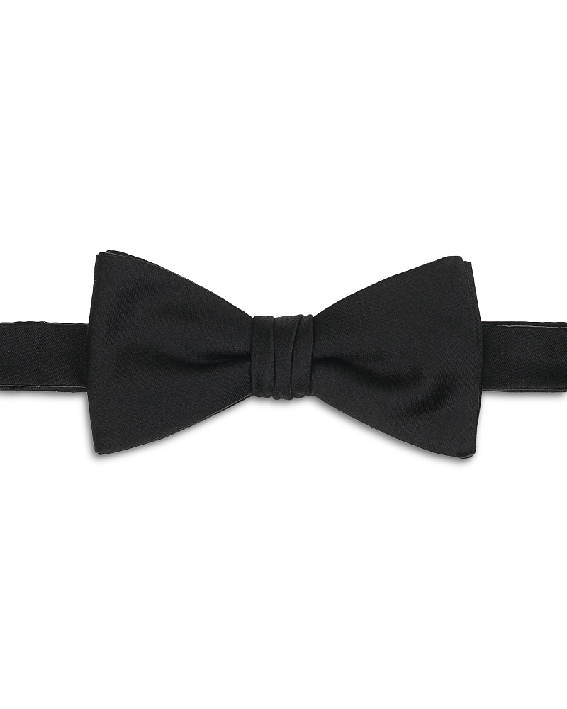 Thomas Pink Black Satin Pre Tied Bow Tie