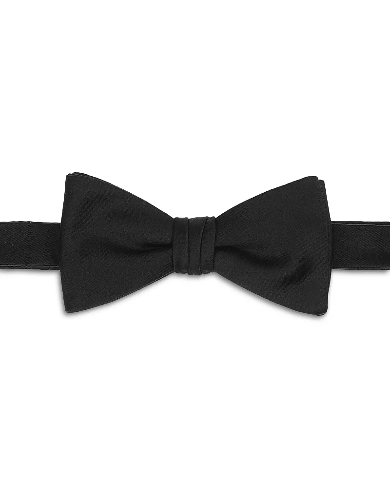 Thomas Pink Black Satin Pre Tied Bow Tie