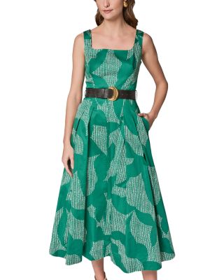 Sleeveless Square Neck Midi A Line Dress