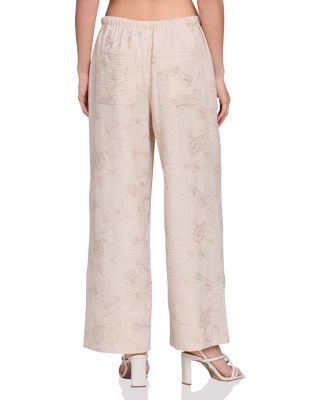 Embroidered Tie Front Pants