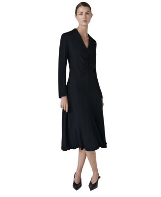 Cecelia Crepe V Neck Midi Dress