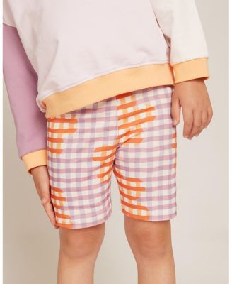 Girls' Recycled Cotton Flower Gingham Bike Short - Baby, Little Kid, Big Kid