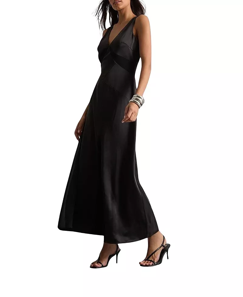 Warehouse Satin and Chiffon Mix Midaxi Dress