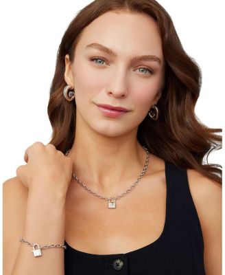  Sterling Silver Lock it Up Connector Clasp Bracelet