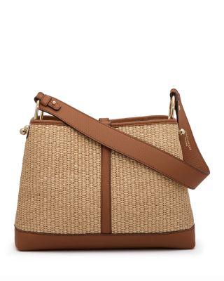 Lana Small Woven Raffia Hobo Bag