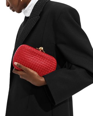 Soft Knot Intrecciato Leather Box Clutch