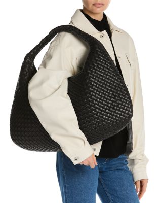 Maxi Veneta Intrecciato Leather Shoulder Bag