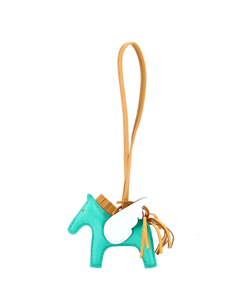 Pre-owned Pre-owned Hermes Hermes Pm Pegase Rodeo Bag Charm Leather In Green