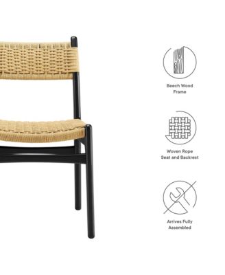 Wynn Rope and Wood Dining Side Chairs, Set of 2
