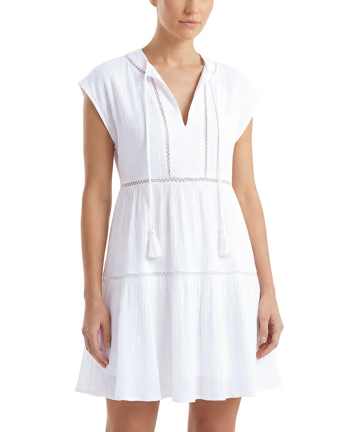 Change of Scenery Gari Cotton Cover-Up Cap Sleeve Dress