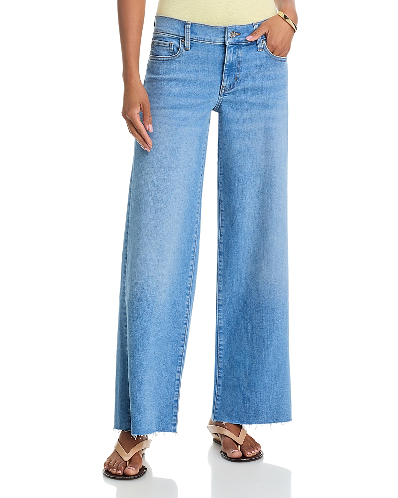 Frame Le Slim Palazzo Low Rise Frayed Jeans in Honeymoon