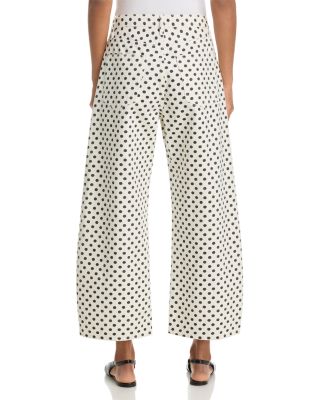 The Bow High Rise Crop Jeans in White Polka Dot - thumbnail 3