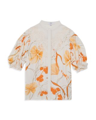 Eyelet Lace Trim Blouse