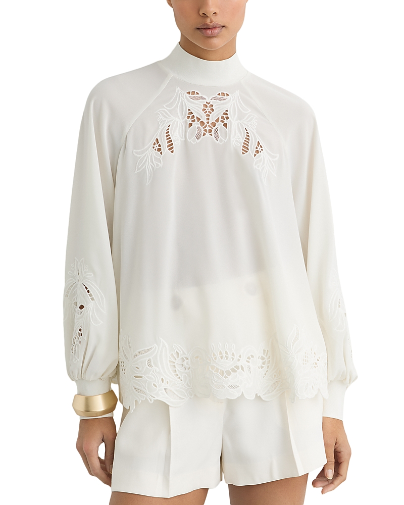 Reiss Rae Embroidered Blouse