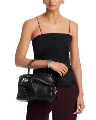 The Small Wave Leather Top Handle Bag