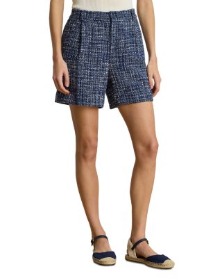 Pleated Boucl&eacute; Shorts
