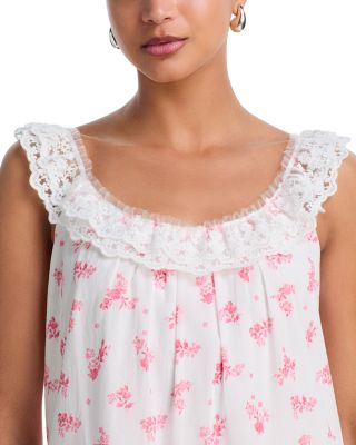 Ditsy Floral Lace Ruffle Mini Dress - Exclusive