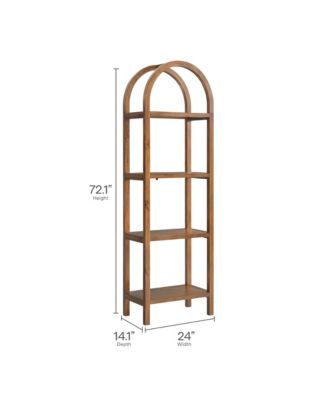 Vexley 72 Inch Tall Narrow Arched Bookshelf