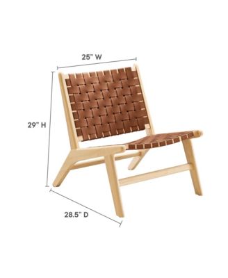 Saoirse Leather Wood Accent Lounge Chair