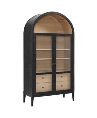 Nolan 74" Tall Wide Arched Storage Display Cabinet