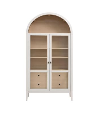 Nolan 74" Tall Wide Arched Storage Display Cabinet