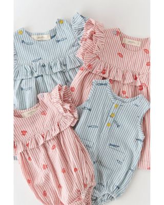 Unisex Seersucker Pocket One Piece Bodysuit - Baby