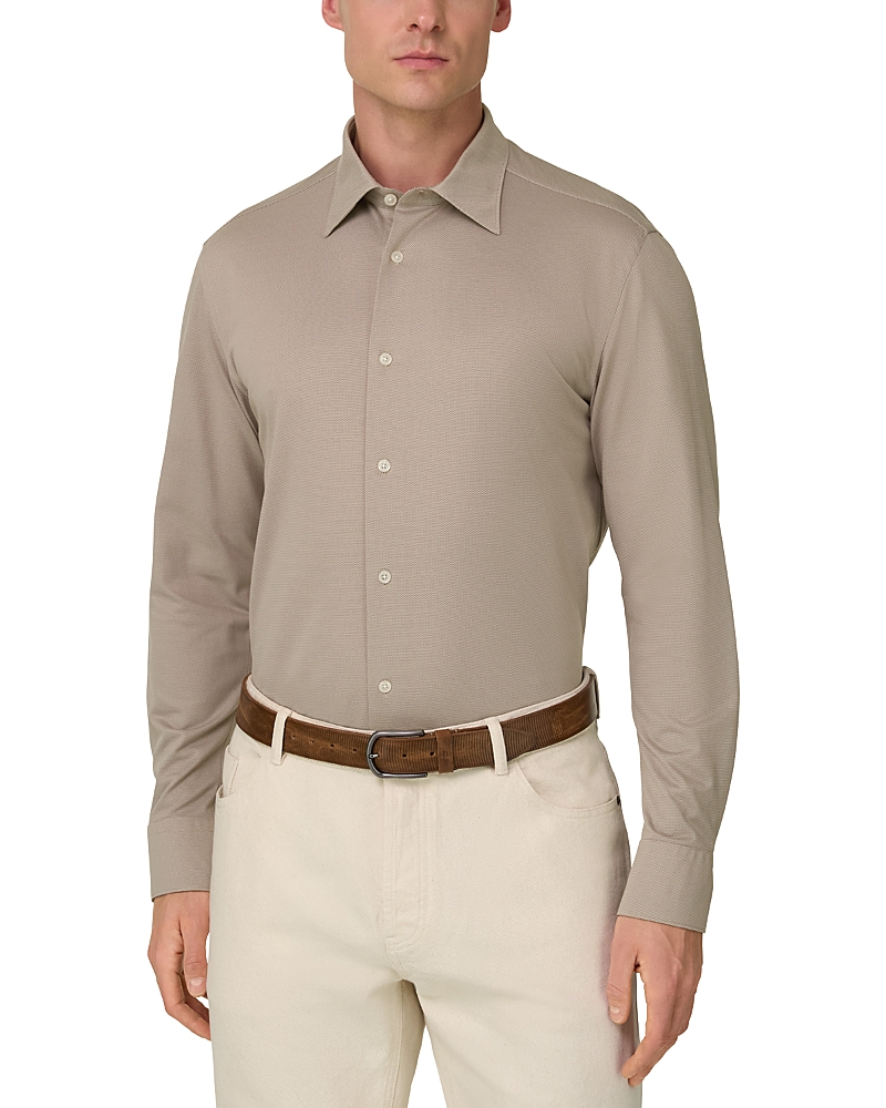 Boggi Milano Regular Fit Japanese Jersey Shirt