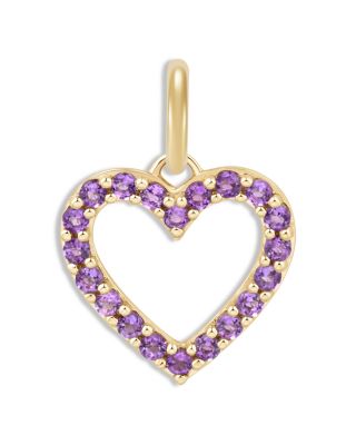 14K Yellow Gold Amethyst Heart Pendant
