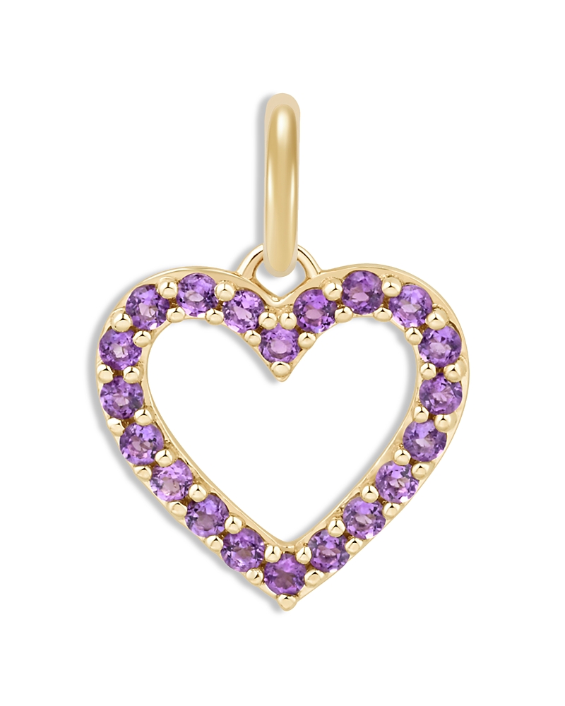 Moon & Meadow 14K Yellow Gold Amethyst Heart Pendant