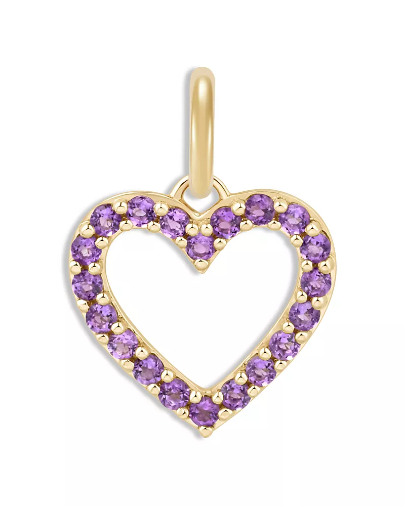 Moon & Meadow 14K Yellow Gold Amethyst Heart Pendant