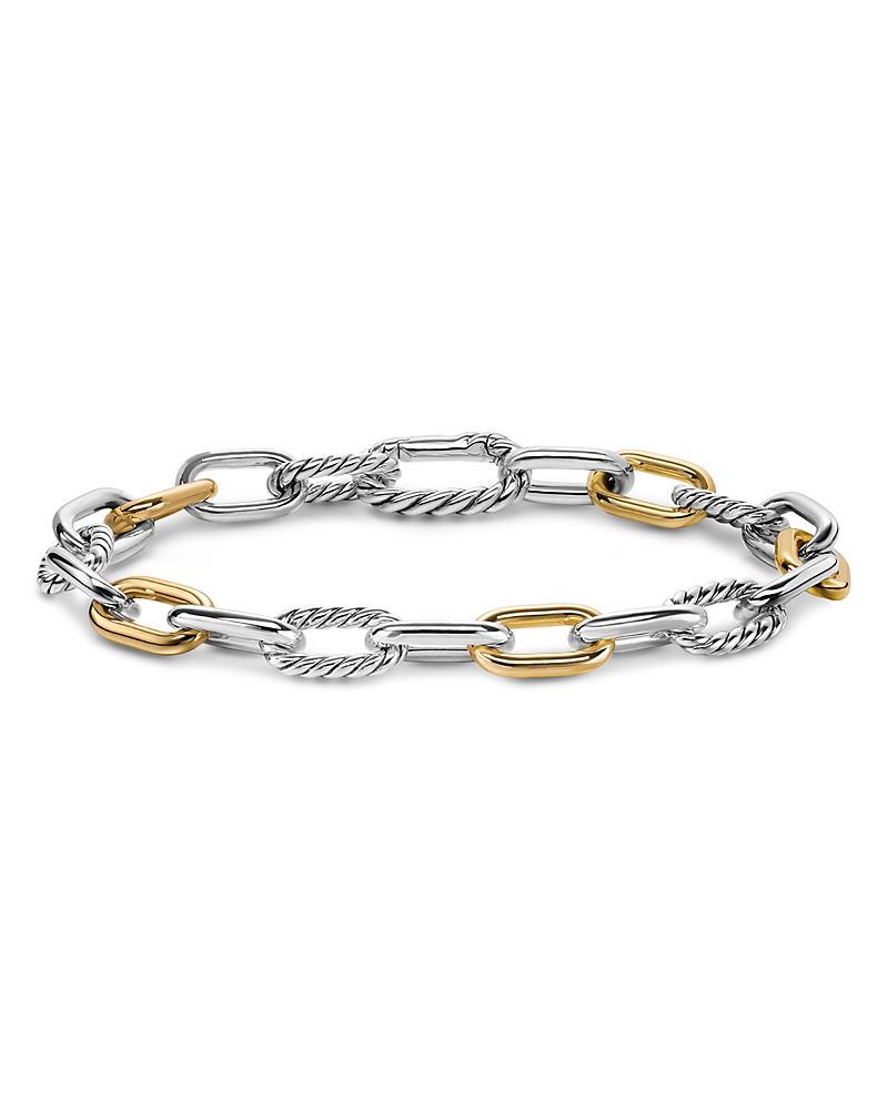 David Yurman Dy Madison Chain Bracelet in Sterling Silver with 18K Yellow Gold, 8.5mm