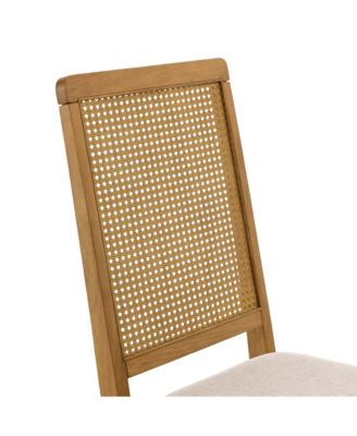 Arlo Faux Rattan and Wood Dining Side Chairs, Set of 2