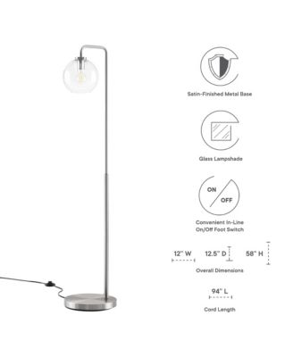  Silo Glass Globe Glass and Metal Floor Lamp